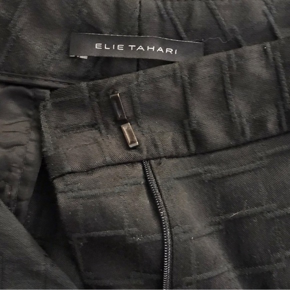 Elie Tahari Black Jacquard Wide Leg Dress Slacks Size 10 - Picture 5 of 6